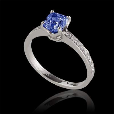 bague saphir bleu 1 carat Sandy